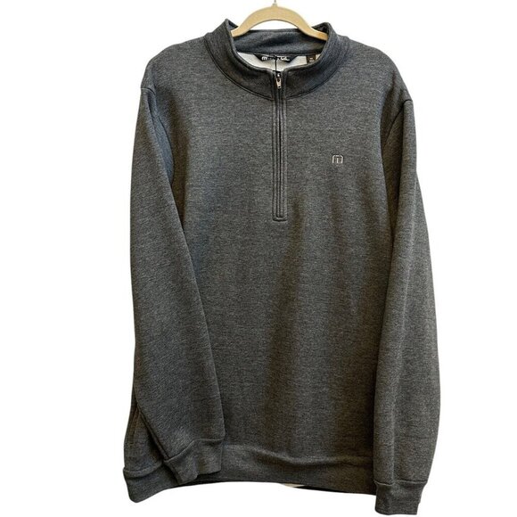 Travis Mathew 1/4 Zip Glacial Pullover Dark Heather Gray NEW Mens XXL Golf - Picture 1 of 8